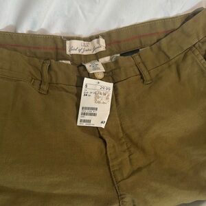 H&M Tan Flat Front Shorts Cotton Twill